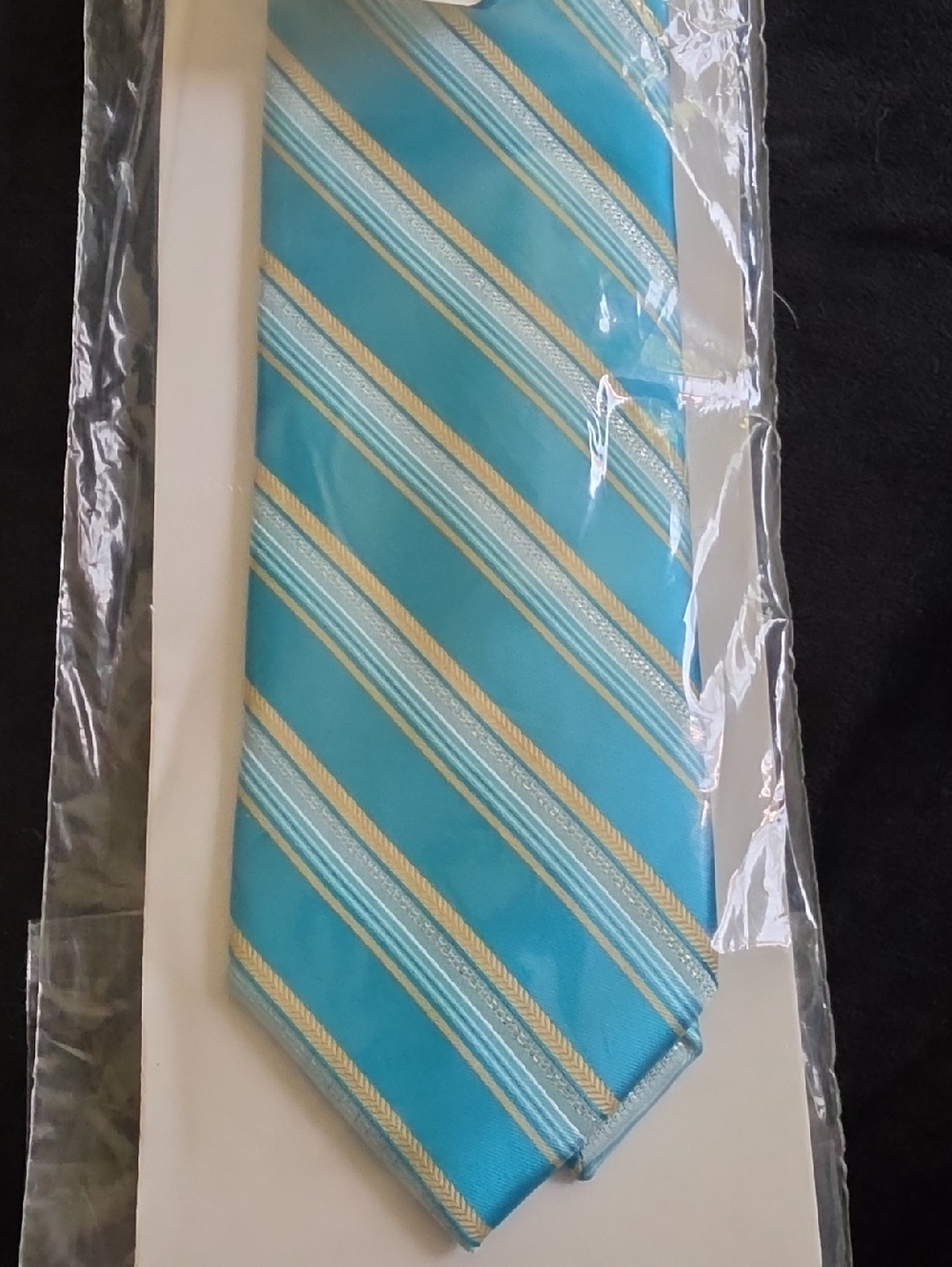 Apt 9 Kohl's Aqua and Gold Stripe Tie